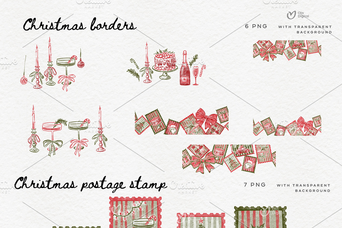 Watercolor Vintage Christmas, a Graphic by ollalya (Photo 4 of 10)