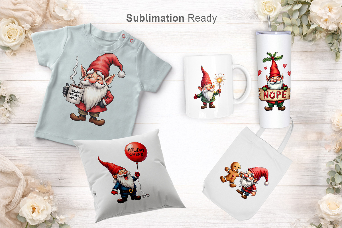 Sarcastic Christmas Gnome Clipart, an Illustration by Artnoy (Photo 5 of 8)