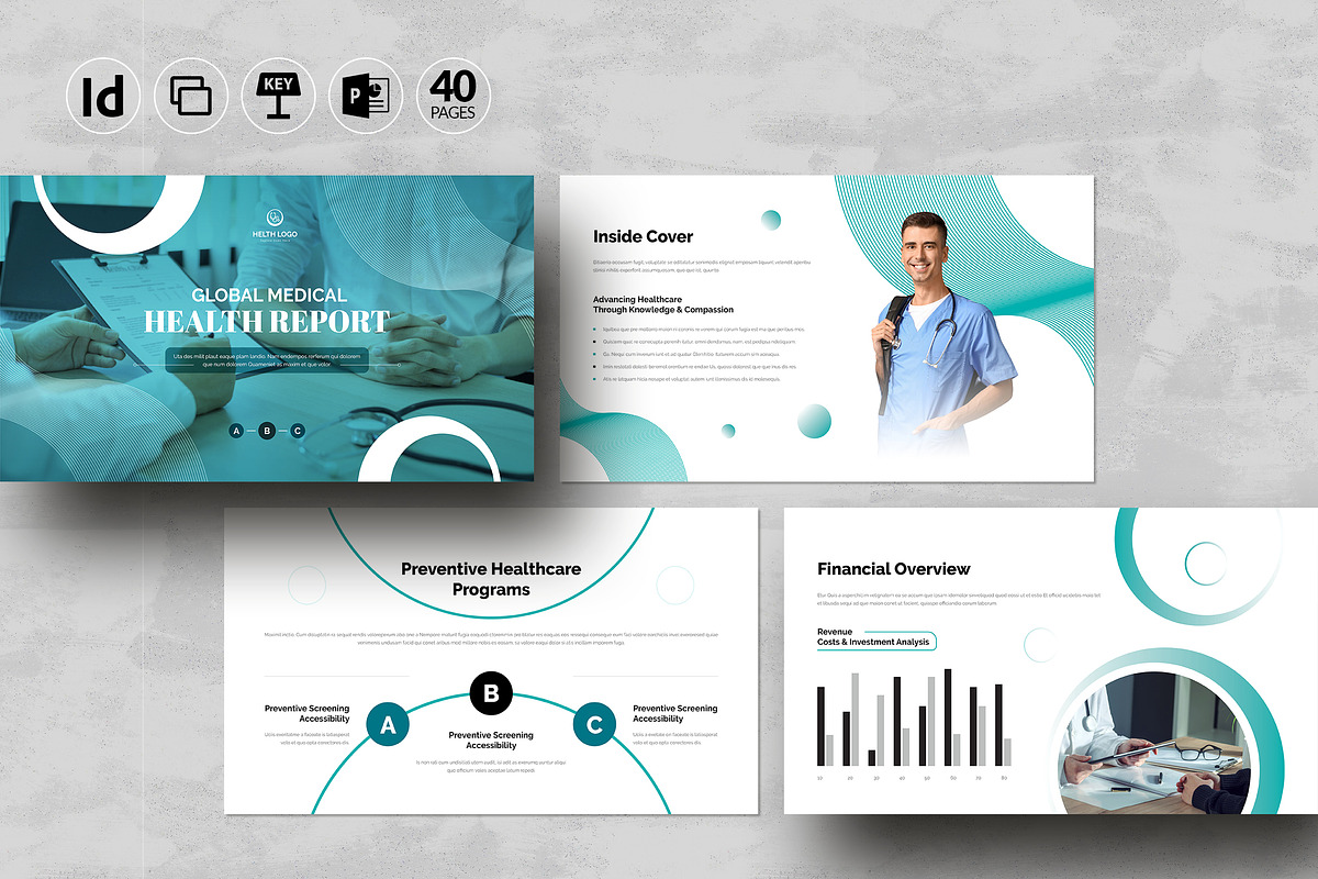 Medical Health Report Template, a Presentation Template by White Graphic (Photo 1 of 11)