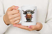 Whimsical Autumn Highland Cow PNG, a Seasonal Illustration by Canvas Craft (Thumbnail 9 of 10)