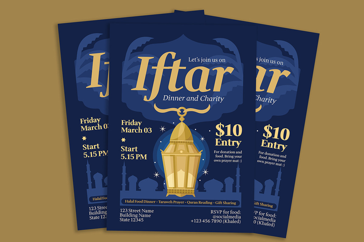 Iftar Dinner Flyer, a Flyer Template by Gumico Studio. (Photo 3 of 3)