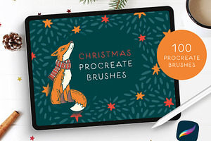 100 Christmas Procreate Brushes