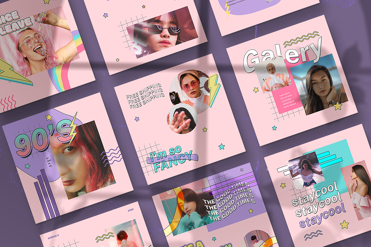 90's Vol1 Instagram | CANVA & PSD, a Social Media Template by Azruca (Photo 4 of 9)