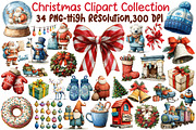 Watercolor Christmas Clipart Collect, an Illustration by Sublimation Artist (Thumbnail 1 of 6)