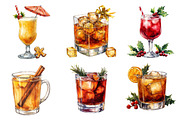 Christmas Festive Cocktail Clipart, an Illustration by SinaCreation (Thumbnail 2 of 5)