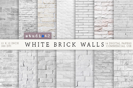 White Bricks Textured backgrounds