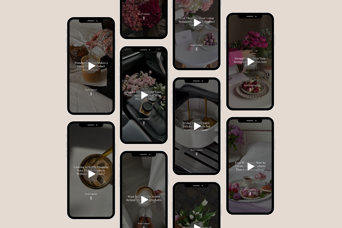 100 Faceless Reels Videos + Hooks, a Social Media Template by Design By Hira (Photo 5 of 9)