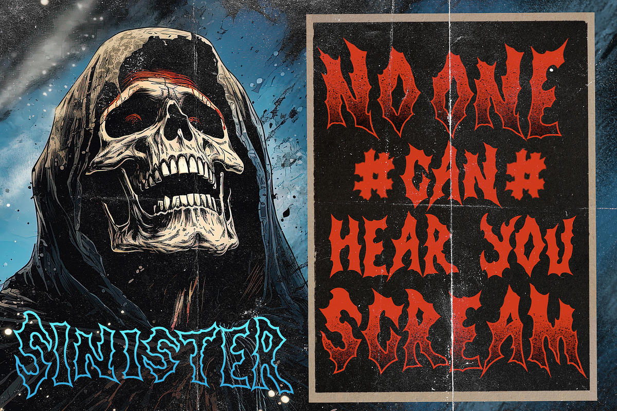 Strange Mystery Horror Metal Display, a Blackletter Font by dansdesign (Photo 4 of 9)