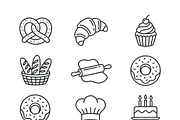 Bundles Set Bakery Packaging Icons, an Outline Icon by adenpinkstore (Thumbnail 5 of 12)
