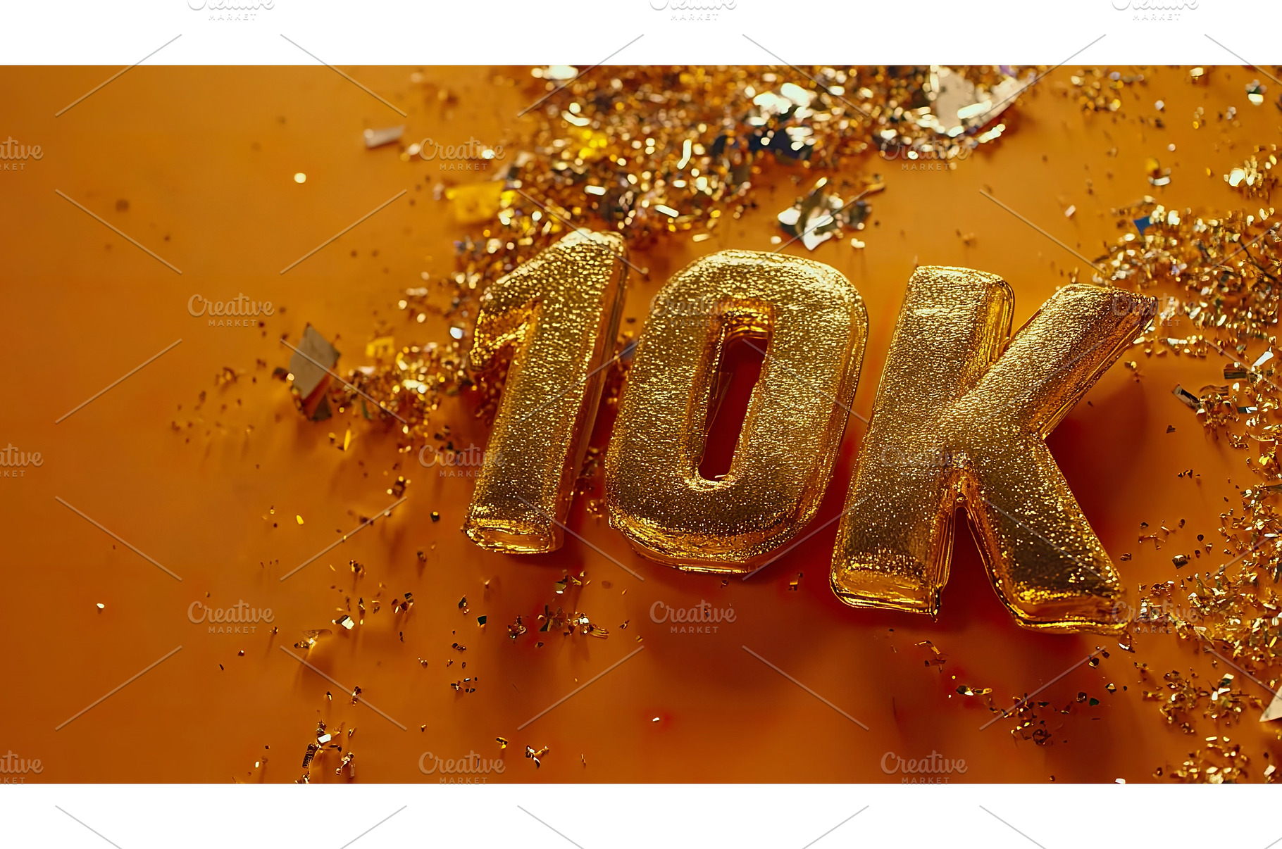 Celebratory golden 10K surrounded by, an Arts & Entertainment Photo by Lermont51