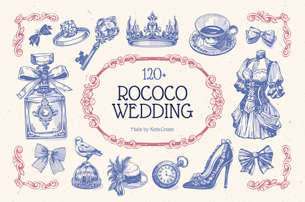 Rococo Wedding | Illustration Kit, an Object Illustration by KetteCreate