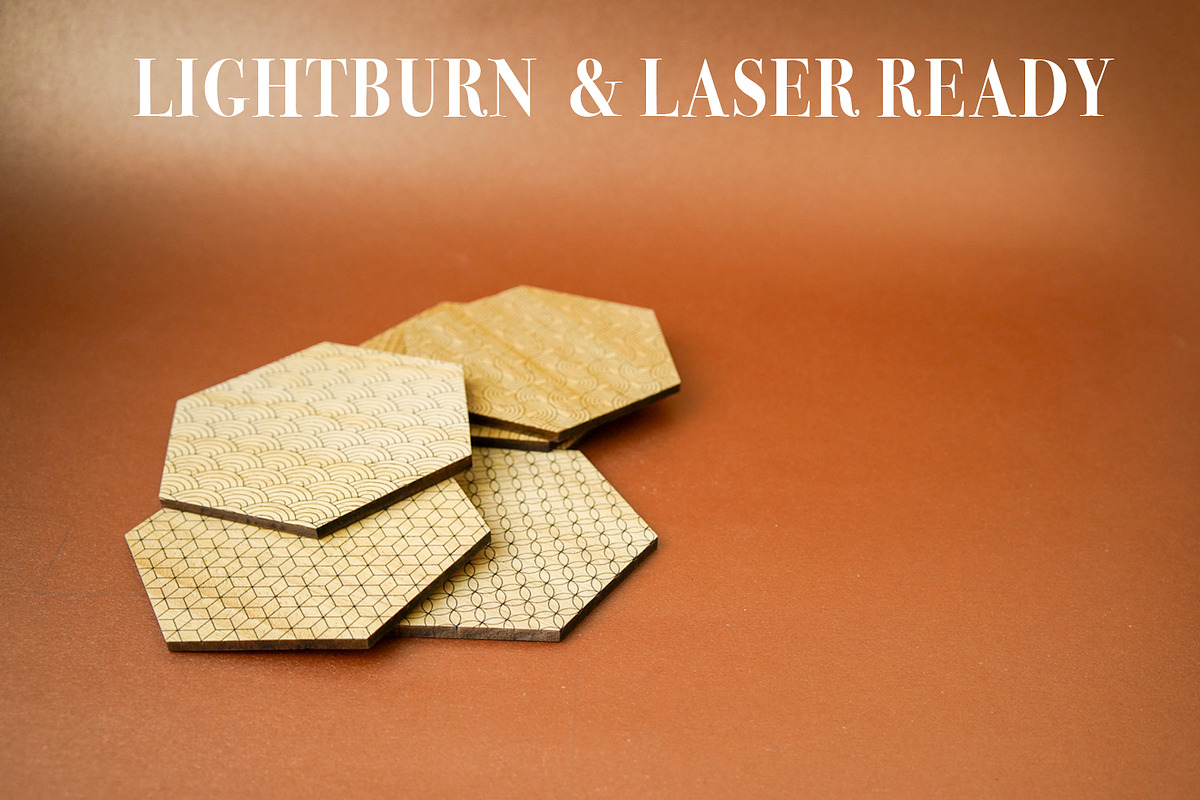Coaster Deco Hexagon fot Laser Cut., an Object Graphic by MaramadeLaser (Photo 3 of 5)