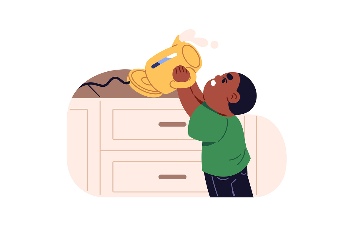 Kids danger and safety concept set, a Person Illustration by PaperTrident (Photo 8 of 13)