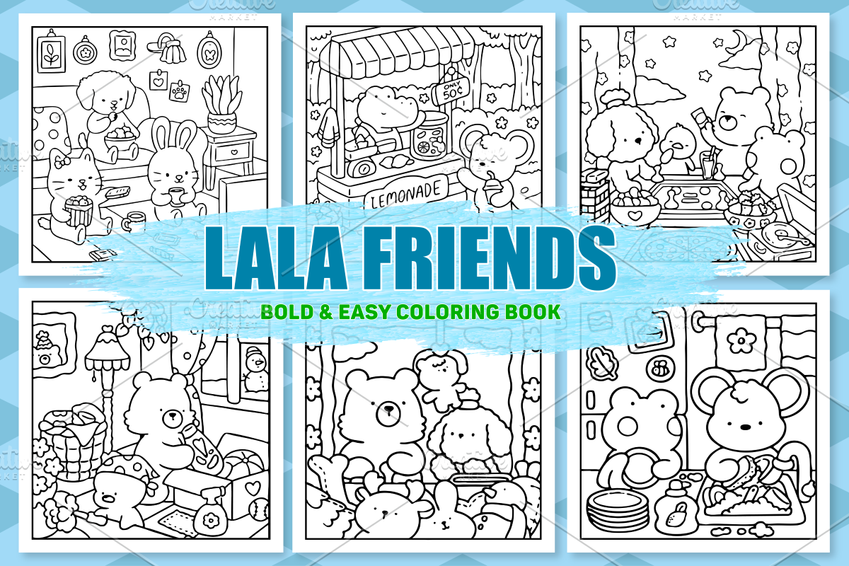 LaLa Friends Coloring Pages, a Decorative Illustration by Coco Bloom (Photo 1 of 6)