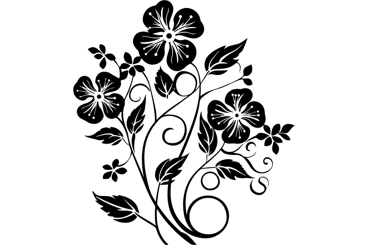 Elegant Botanical Flower Silhouette, an Object Graphic by Designer_Momina (Photo 10 of 16)