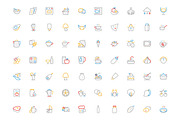 300 Food Colored Line Icons, an Outline Icon by Creative Stall (Thumbnail 4 of 5)