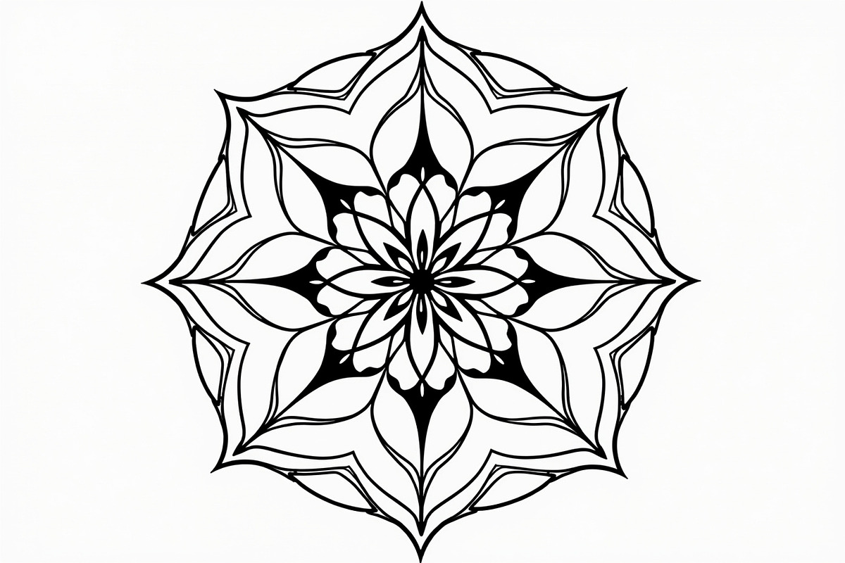 Mandala Art Line Drawing Pack, an Illustration by musafir_fashion (Photo 6 of 11)