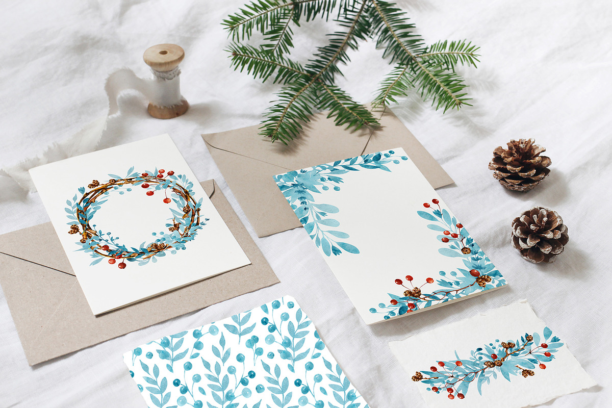 Christmas winter birds watercolor, a Wallpaper Graphic by Artmanata (Photo 7 of 16)