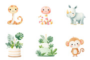 Cute Safari Animals Clipart, an Illustration by CreationArt (Thumbnail 2 of 6)
