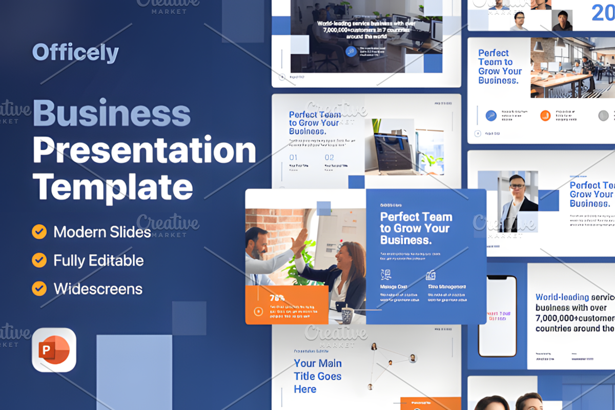 Officely Business Presentation Templ, a Marketing Template by Ink Gallery (Photo 1 of 3)