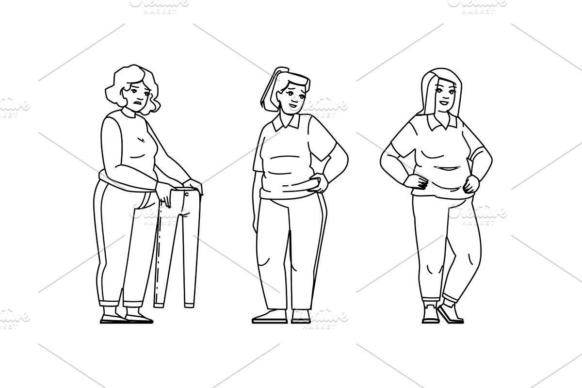 lifestyle overweight woman vector, a Person Illustration by pikepicture
