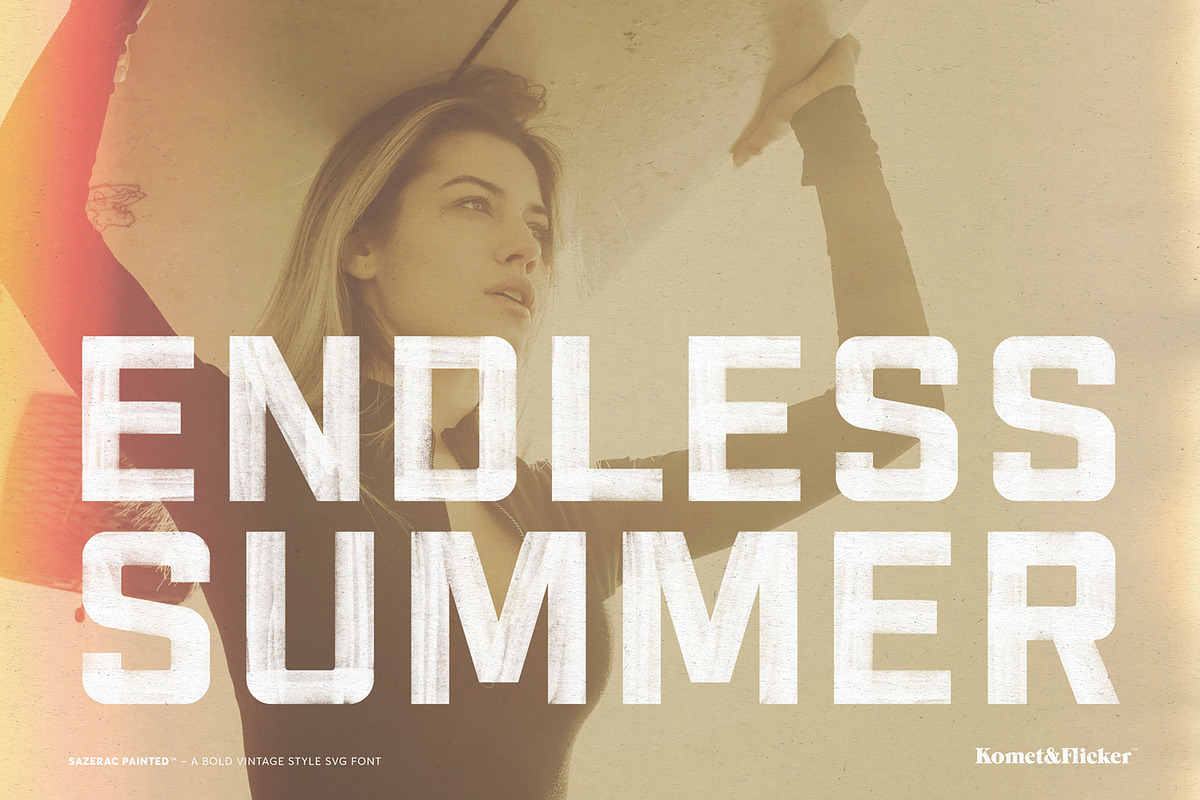 SAZERAC Painted – A Bold SVG Font, a Sans Serif Font by Komet & Flicker (Photo 5 of 15)