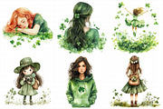 Watercolor Girl St. Patrick's Clipar, an Illustration by Daily.Designs (Thumbnail 4 of 8)