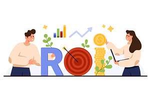 ROI Return on Investment Profit, a Finance Illustration by Flashvector