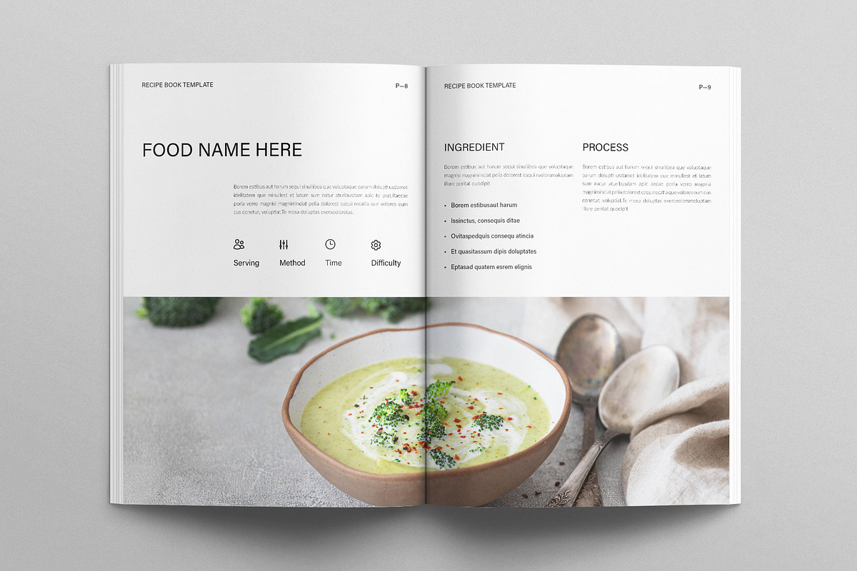 Recipe Cookbook Template, a Brochure Template by E-Type (Photo 4 of 8)