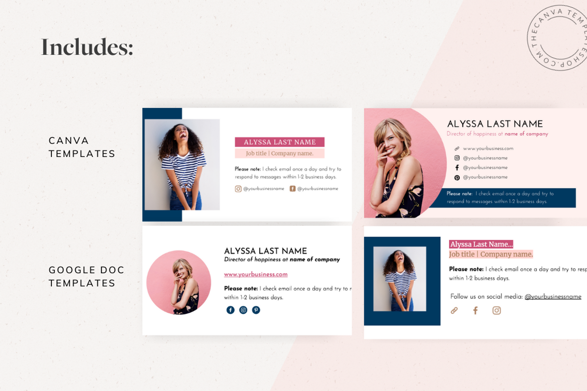 Alyssa Email Signature Template, a Templates & Theme by The Canva Template Shop (Photo 3 of 4)