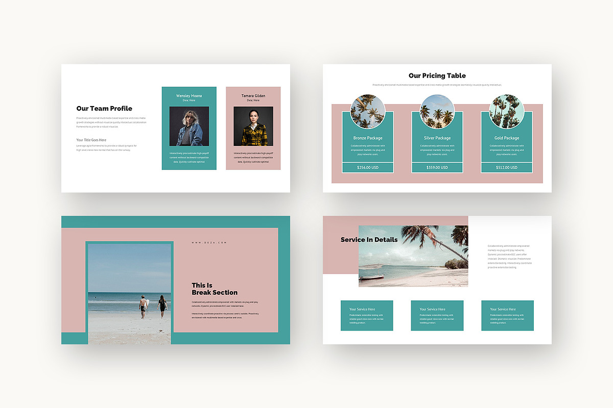 Deza : Beach Vacation Powerpoint, a Presentation Template by Punkl Camp (Photo 5 of 16)