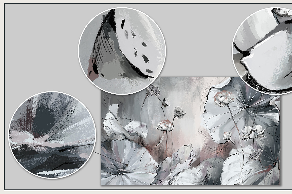 Fresco collection WATER LILIES, a Wallpaper Graphic by Natalia0307 (Photo 5 of 18)