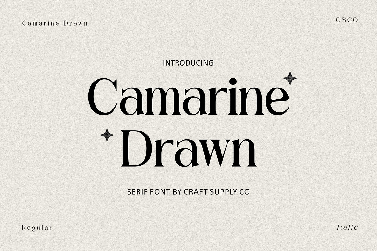 Camarine Drawn, a Serif Font by Craft Supply Co. (Photo 1 of 8)