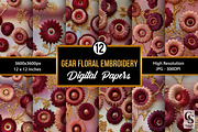 Gear Floral Embroidery Pattern, a Pattern Graphic by Creative Store (Thumbnail 1 of 5)