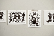 West Dreamer vector linocut graphics, an Object Graphic by DariSmartArt (Thumbnail 2 of 15)
