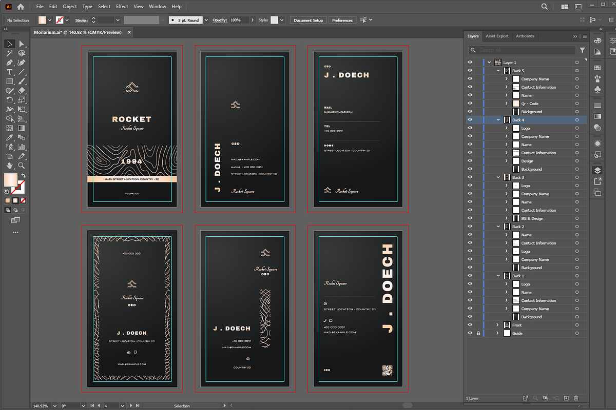 Monarium - Dark Gold Business Cards, a Business Card Template by Ctrl space studio (Photo 7 of 9)