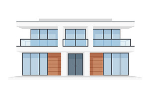 Modern Private Villa With Large, an Object Illustration by Flashvector