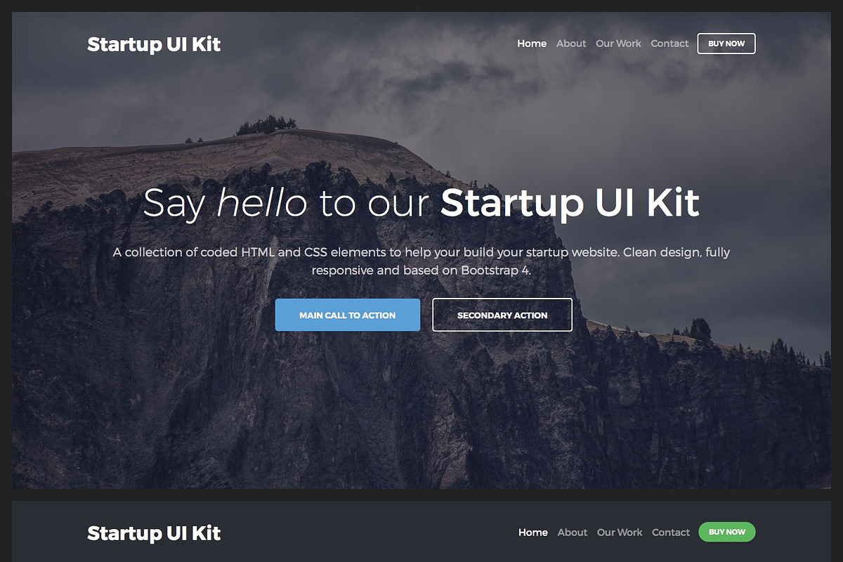 Bootstrap 4 Startup UI Kit, a Bootstrap Template by Medialoot
