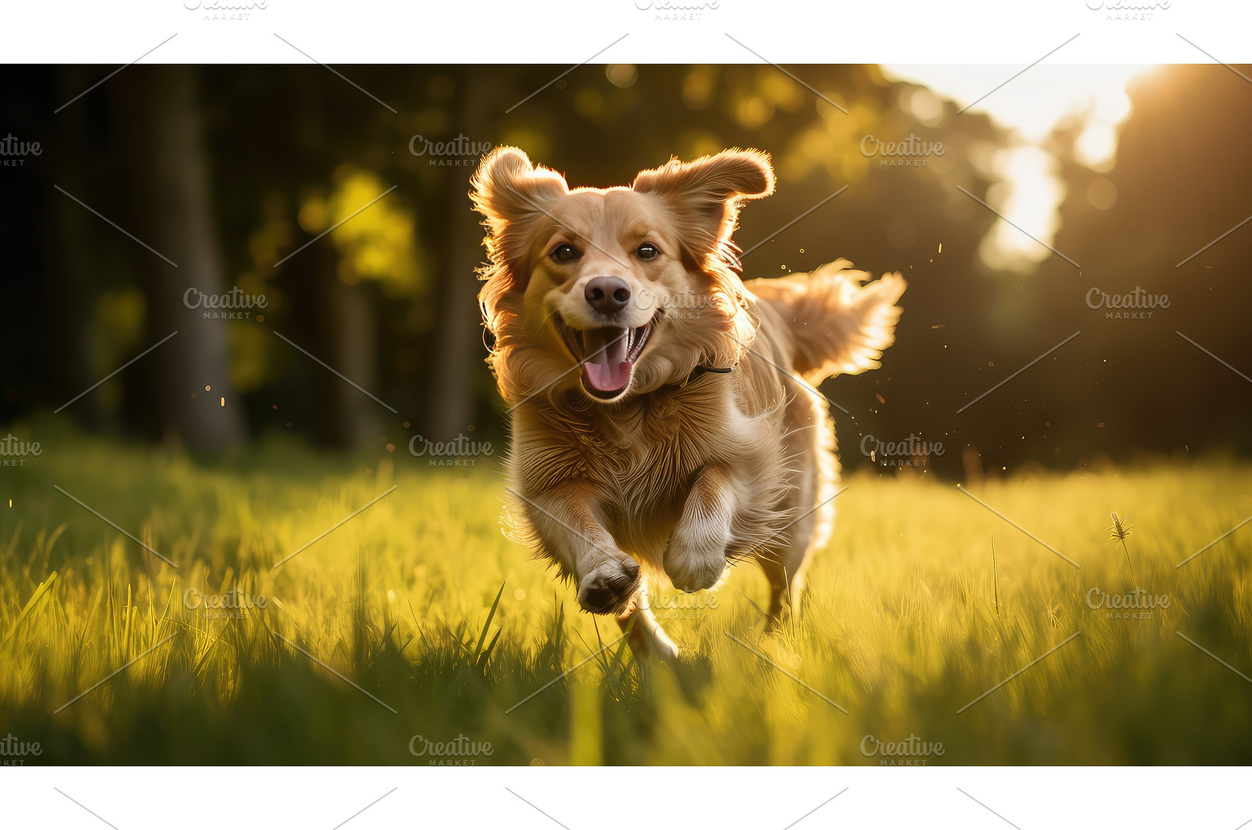 exercise dog running in grass ai, a Nature Photo by pikepicture