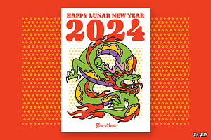 Year Of The Dragon Greeting Card, a Card Template by The Isian