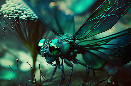 Emerald Dragonfly Fantasy, an Animal Photo by k.tay