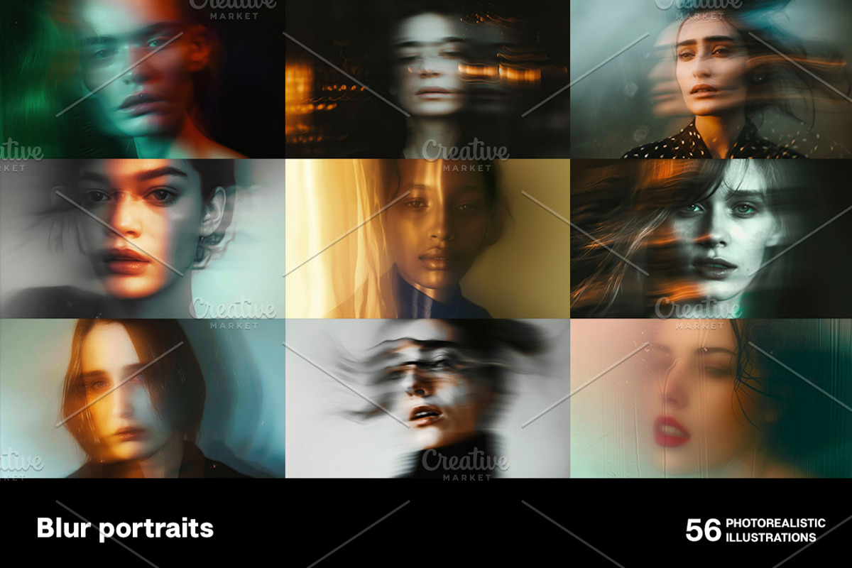 Blur portraits. 56 images, a Person Photo by Handmadefont (Photo 3 of 13)