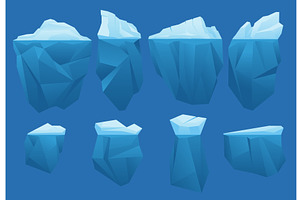Cartoon icebergs. Floating ice, an Illustration by Vectorbuum