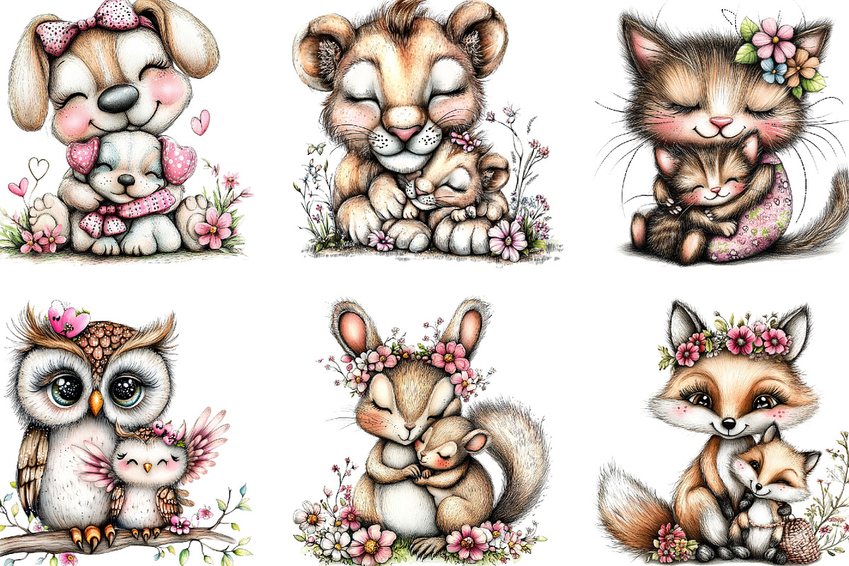 Whimsical Animals Mother's Day, an Illustration by Designking (Photo 4 of 5)
