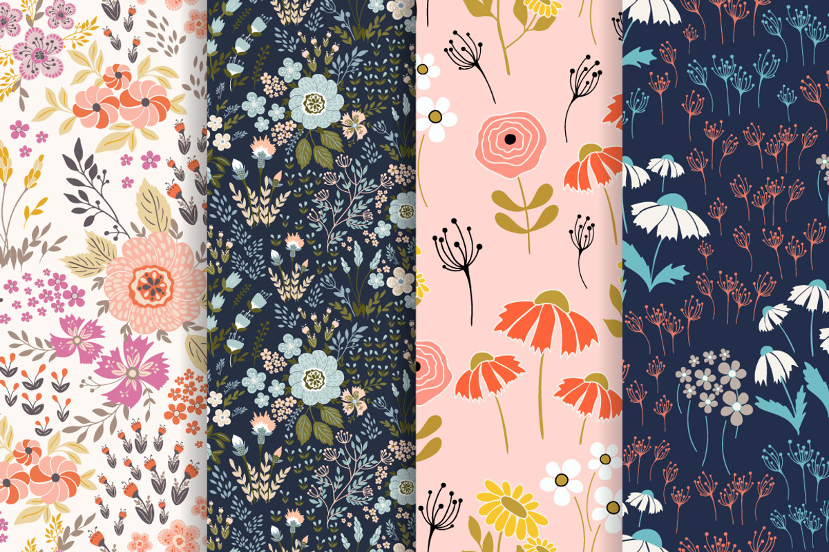 Meadow 100 floral seamless patterns, a Pattern Graphic by DariSmartArt (Photo 20 of 33)