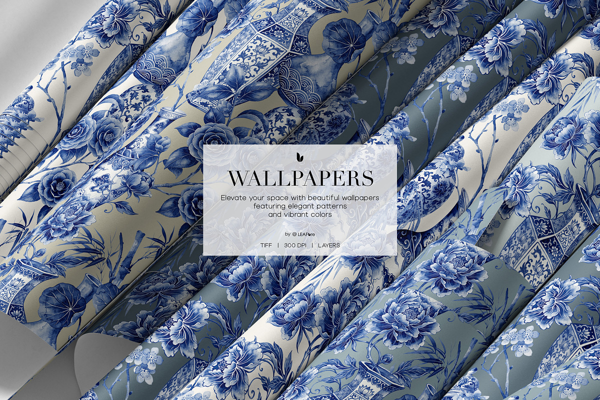 Chinoiserie Inspired Toile Patterns, a Pattern Graphic by LEAFure (Photo 9 of 9)