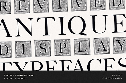 Striped Woodblock Border Font - No07