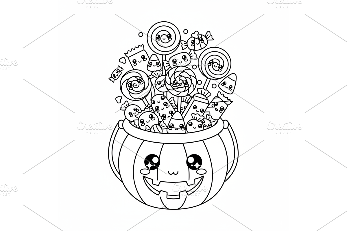 Prompt Cute Halloween Coloring Book, a Seasonal Illustration by Creative design (Photo 3 of 7)