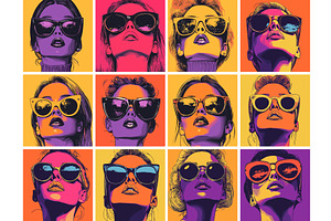 Woman avatars portraits cartoon, an Object Illustration by Onyx