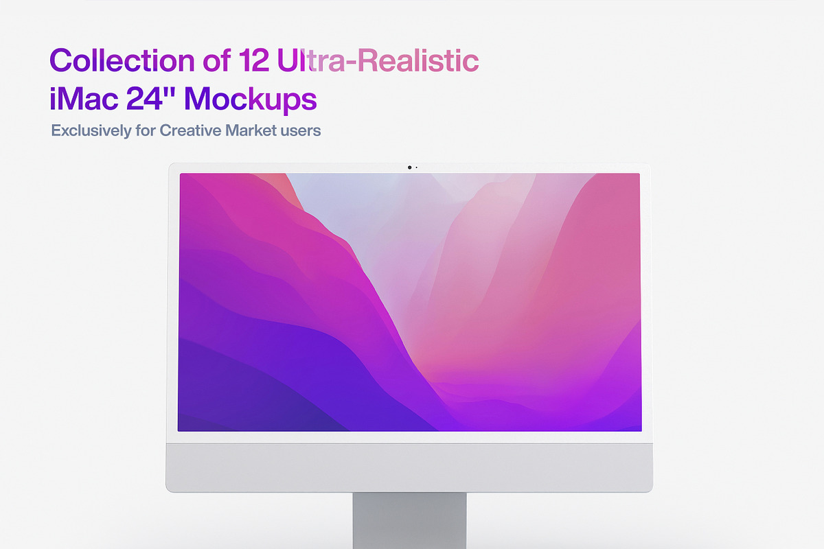 12 Ultra-Realistic iMac 24 Mockups, an iPad Mockup by Smotrow Related (Photo 15 of 15)
